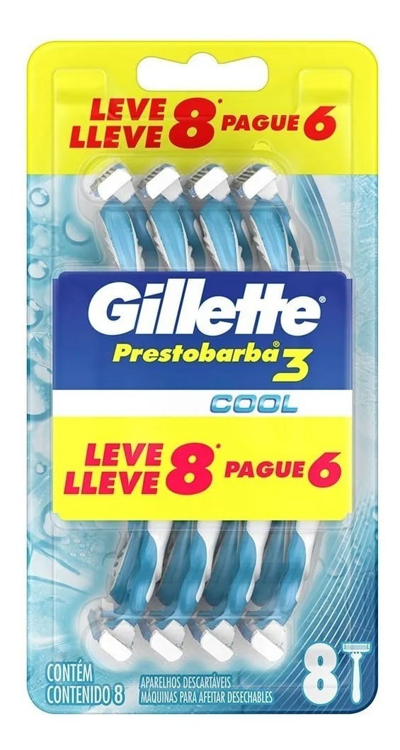 Máquina Para Afeitar Gillette Prestobarba3 Cool 8 U #1