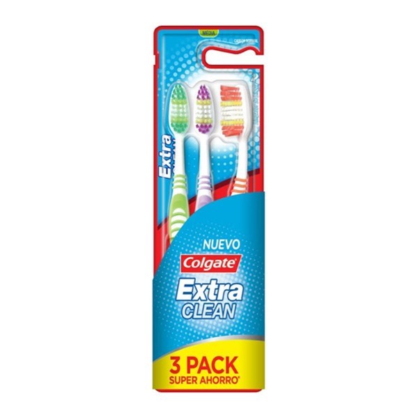 Colgate Cepillo Dental Extra Clean Medio Pack (3 Unidades) alt