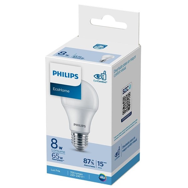 Bombilla Philips Ecohome Ledbulb 8W Luz Fría #1