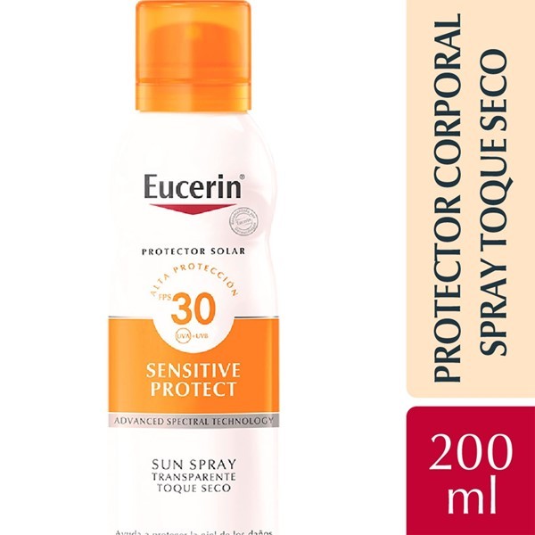 Eucerin Protector Solar Corporal en Spray Toque Seco Piel Sensible Fps30 200 ml