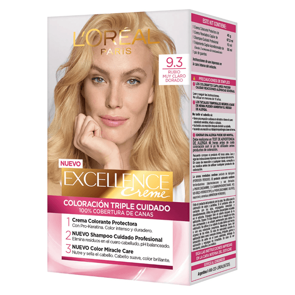 Excellence Kit Coloracion 9.3 Rubio Muy Claro Dorado