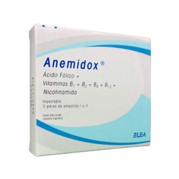 Elea Anemidox Vit.B Complejo + Asoc. x 2 ml x 3 Ampollas #1