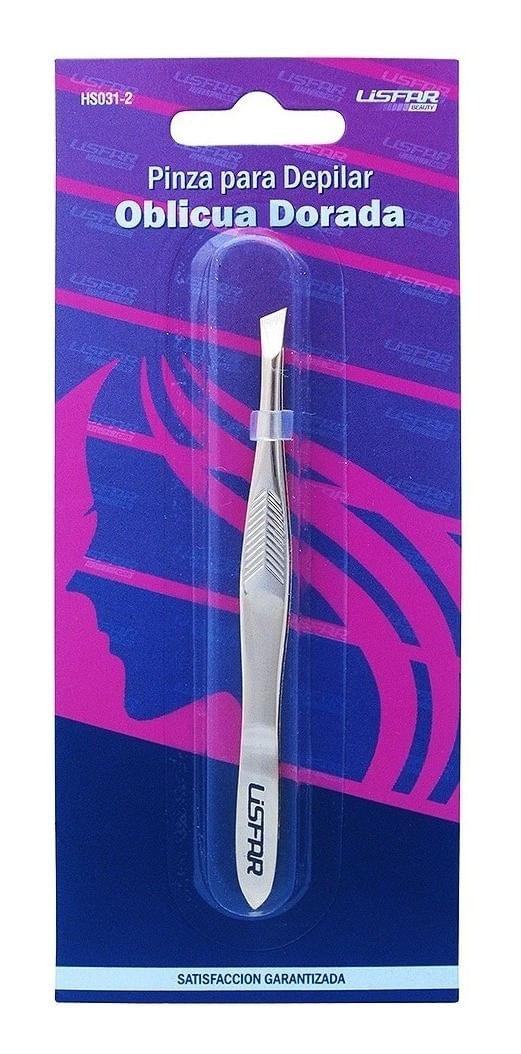 Lisfar Pinza Depilar Oblicua Dorada Hs031-2