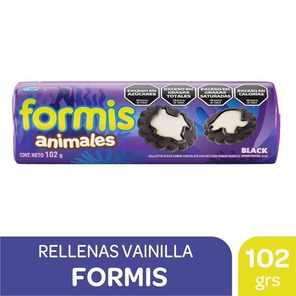 Galletitas Formis Chocolate Rellenas Vainilla 102 g.