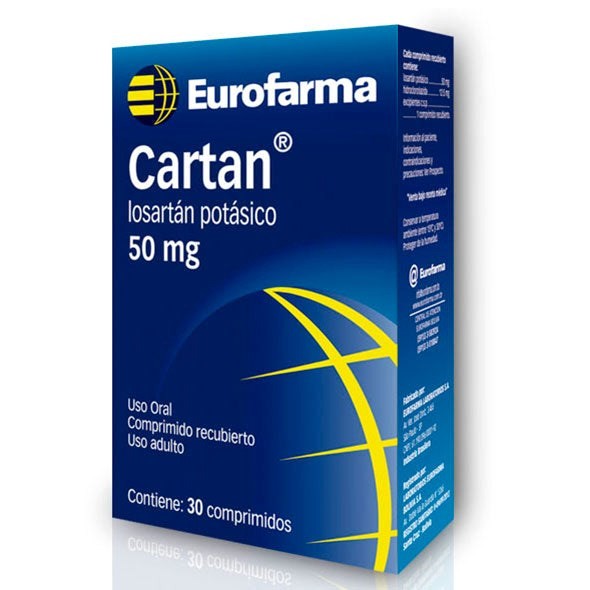 Cartan 50 mg | 30 comprimidos | Losartán #1