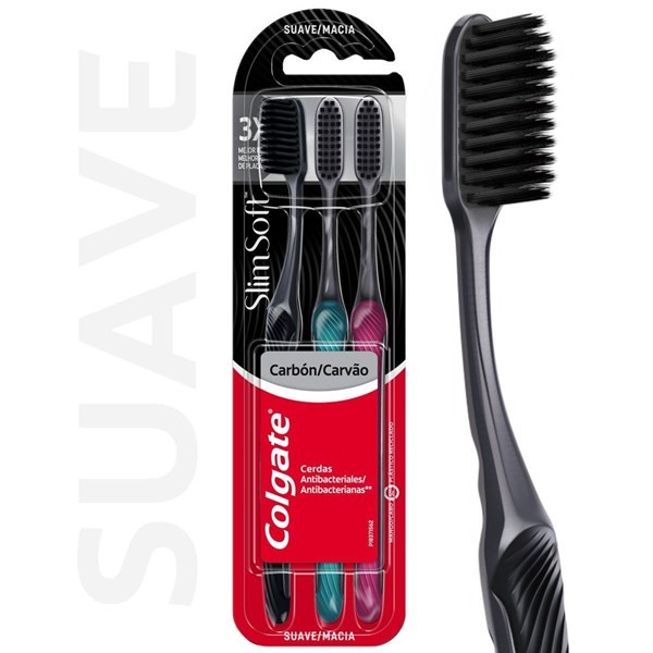 Colgate Cepillo Dental Slim Soft Black x 3 Unidades alt