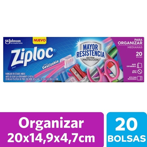 Bolsas Herméticas Ziploc Para Organizar Medianas 20un #1