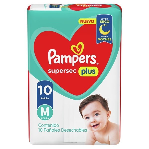 Pampers Pañales Supersec Plus (10 Unidades) m alt