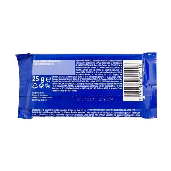 Chocolate Arcor Blanco 25 Gr alt