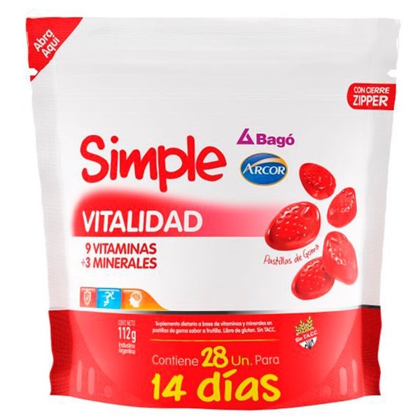 SUPLEMENTO SIMPLE VITALIDAD POR 28 PASTILLAS DE GOMA #1