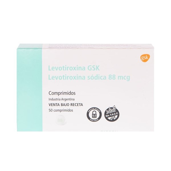 Glaxo Smithkline Levotiroxina Gsk Levotiroxina 88 Mcg x 50 Comp #1