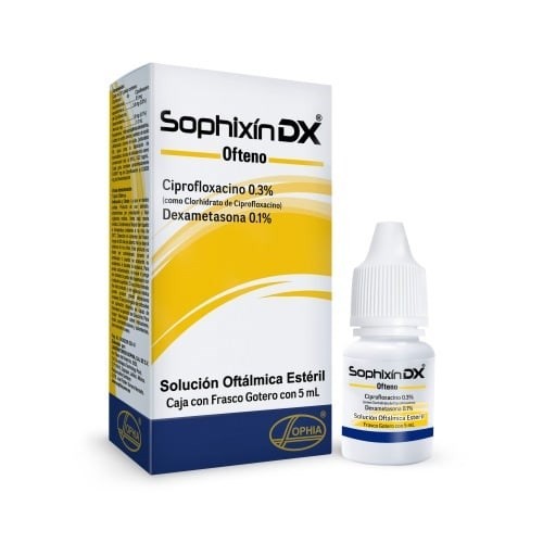 Sophixin DX Ofteno | Solución oftálmica estéril | 5 ml | Ciprofloxacina + Dexametasona #1