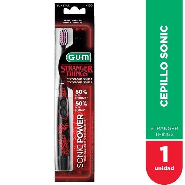 Cepillo Gum Sonic Power Stranger Things 4100