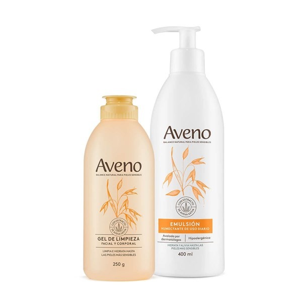 Aveno Kit Cuidado Corporal Y Facial Gel de Limpieza + Emulsión 400 ml #1
