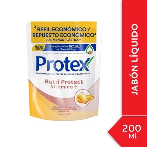 Jabón Líquido Protex Vitamina E Doypack 200 Ml