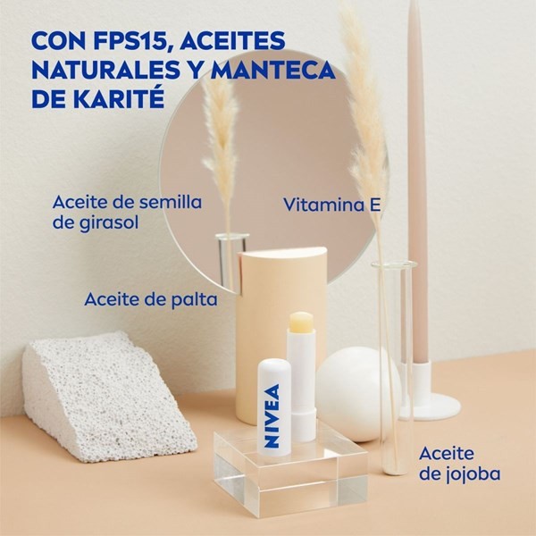 Nivea Protector Labial Humectante Derma Care Fps 20 Para Todo Tipo de Piel 4.8 g Manteca de Cacao alt