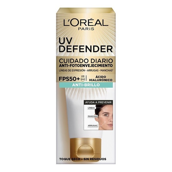 Loreal Uv Defender Protector Solar Fps50+ Anti Brillo Sin Color 40 gr alt