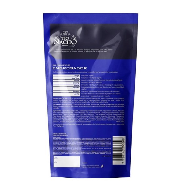 Tio Nacho Recargable Doypack Shampoo Engrosador 400 ml alt