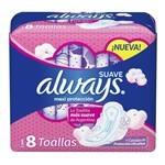 Always Suave Maxi Protección Toallas Higiénicas 8 Unidades Unico #1