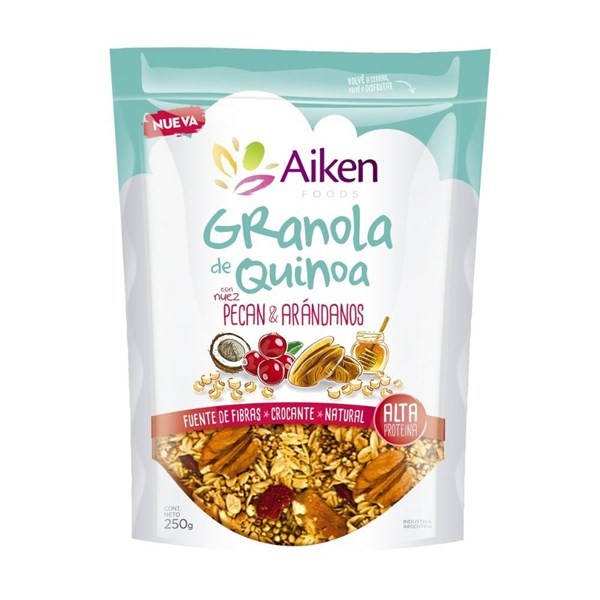 Granola de Quinoa Aiken Foods Con Nuez Pecan & Arándanos x 250 g