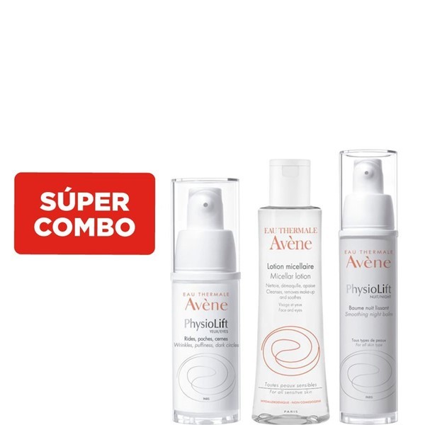 Combo Avene Loción Micelar Desmaquillante Para Ojos Y Rostro x 200 ml + Contorno Anti-Edad de Ojos x 15 ml + Crema Anti-Edad Night x 30 ml