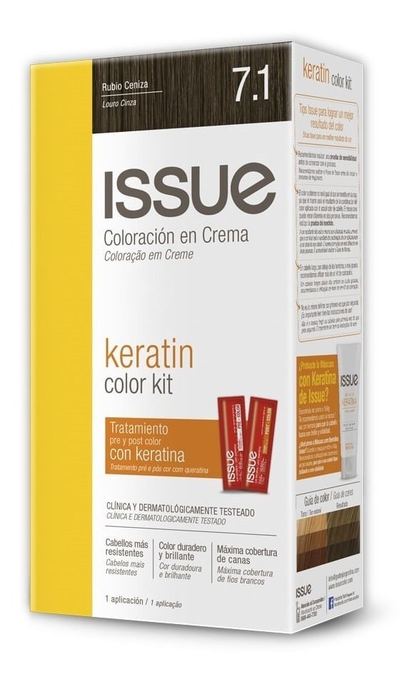 Issue Kit Tintura en Crema Keratin Color 7.1 Rubio Ceniza alt