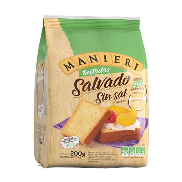 Tostadas Sin Sal Manieri de Salvado 200 g. #1