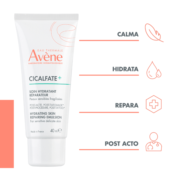Emulsión Avène Cicalfate Reparadora Post Acto Y Post Tattoo x 40 ml alt
