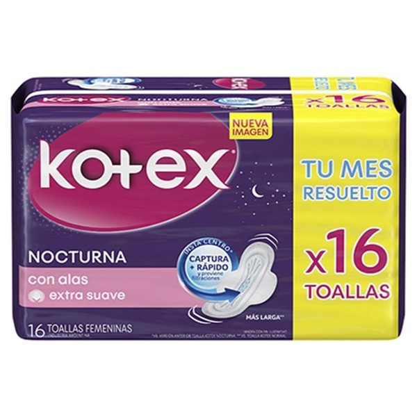 Kotex Toalla Femenina Nocturna (16 Unidades) alt
