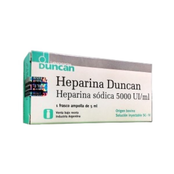 Heparina Duncan 5000 U / ml Heparina Sódica Frasco Ampolla x 1 x 5 ml #1