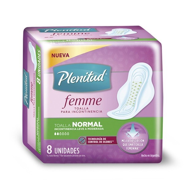Toalla normal plenitud femme (8u) alt