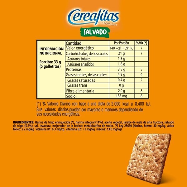 Galletitas Cerealitas De Salvado X3 624 G. alt