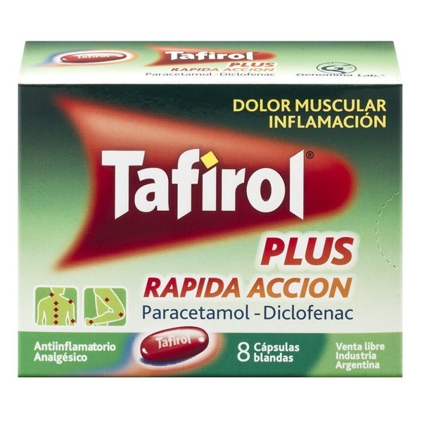 Genomma Tafirol Plus Rapida Accion Caps.bl. X 8 alt