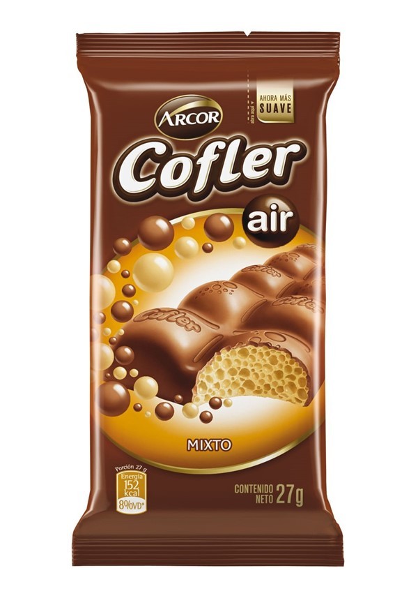 Chocolate Cofler Air Mixto Blanco/Leche x 27 g