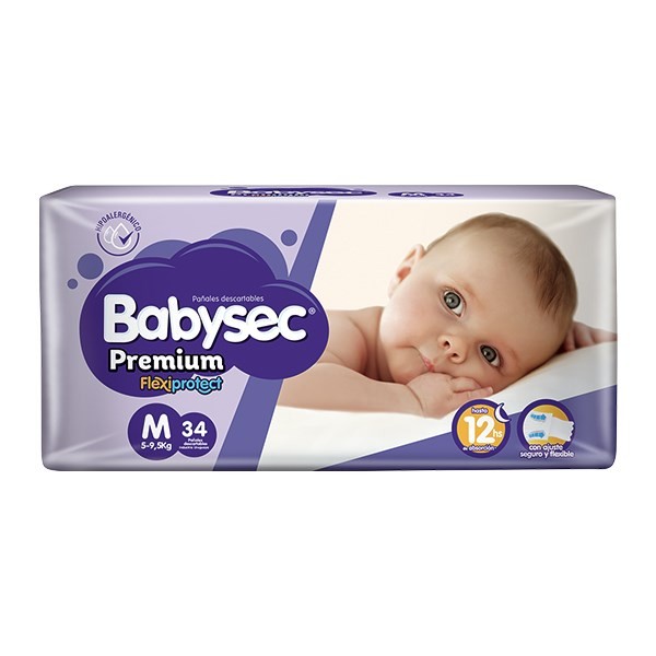 Pañales Babysec Premium Talle M | 34 unidades #1