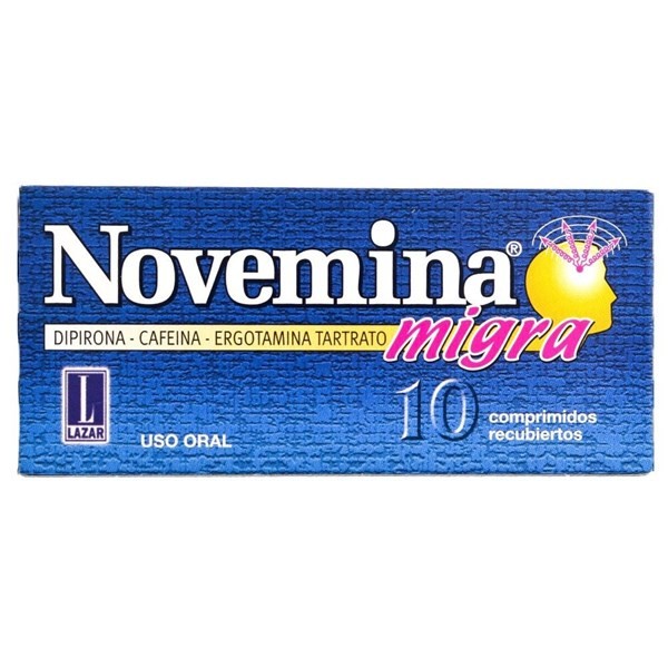 Novemina Migra | 10 Comprimidos | Dipirona + Ergotamina  + Cafeina #1