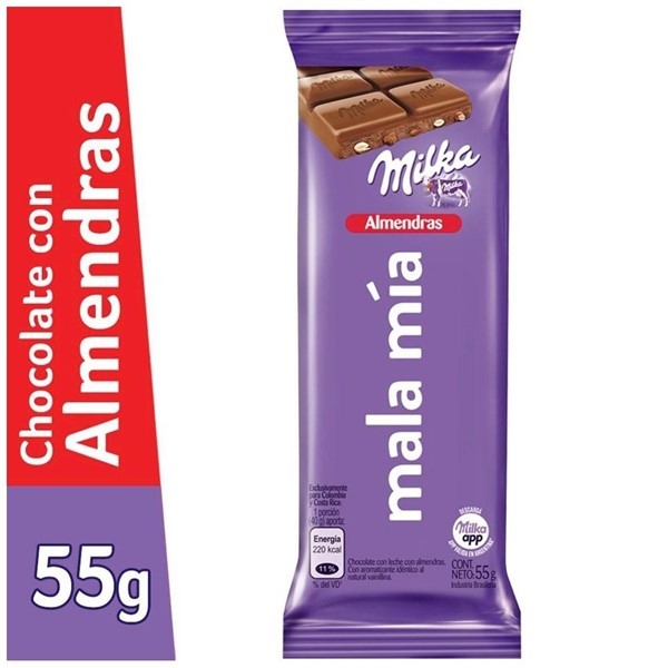 Chocolate Milka Almendras 55 Gr