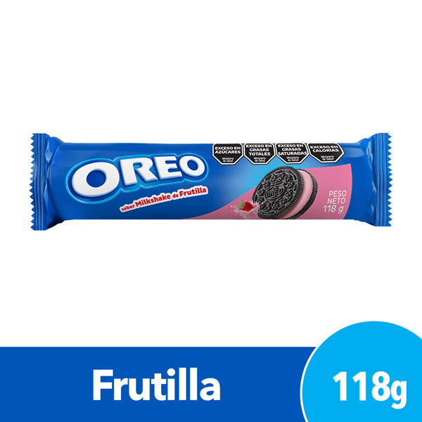 Galletitas Dulces Oreo Rellena Con Crema Sabor Frutilla 118 G. #1