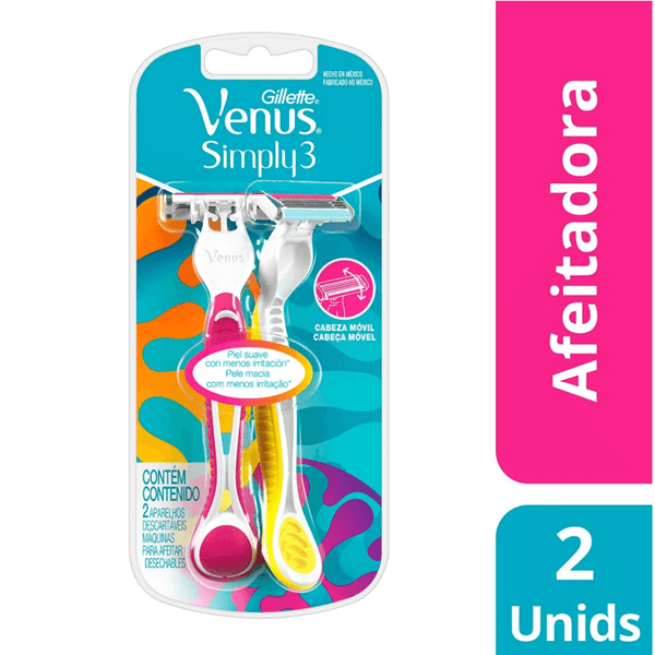Gillette Máquina Para Afeitar Descartable Venus Simply3 (2 Unidades) #1