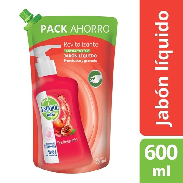 Espadol Jabón Liquido Antibacterial Revitalizante 600 ml #1