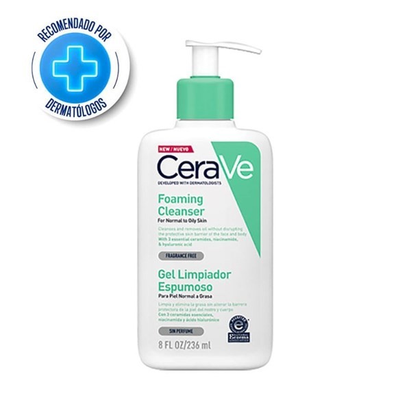 CeraVe Gel Limpiador Espumoso Piel Normal a Grasa 236ml