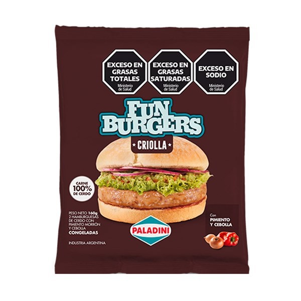 Hamburguesa de Cerdo Paladini Criolla Morrón Y Cebolla 2 U. #1