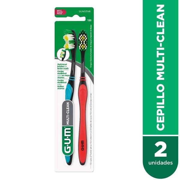 Gum Cepillo Dental Multi-Clean (2 Unidaes)