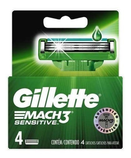 Gillette Cartuchos Para Afeitar 3 mach Sensitive (4 Unidades)