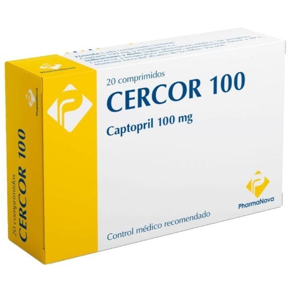Cercor 100 mg | 20 comprimidos | Captopril