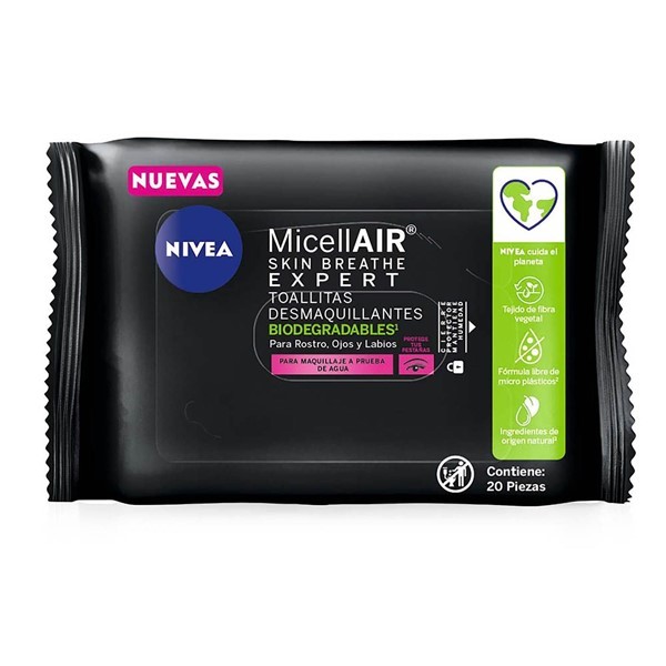 Nivea Toallitas Desmaquillantes  micellair Expert a Prueba de Agua 20 Unidades alt