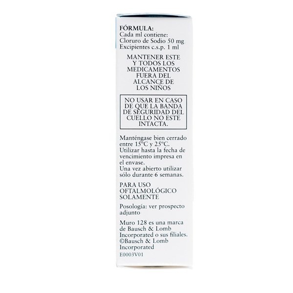 Muro 128 5% | Solucion oftalmica 15 ml | Cloruro de sodio