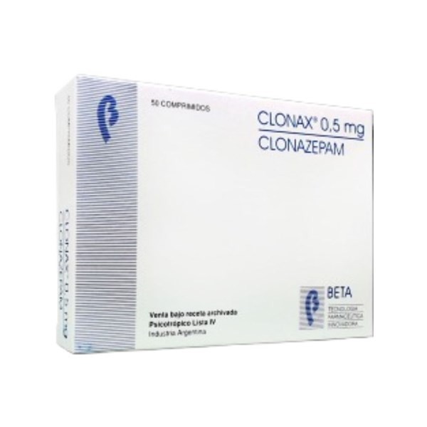 Beta Clonax 0.5 Mg Clonazepam x 50 Comp #1