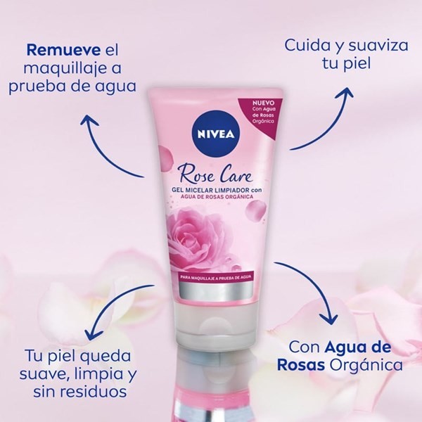  Gel Facial Nivea Rose Care Micelar Limpiador 150ml alt