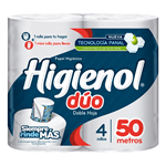 Papel Higienico Higienol Duo 50 metros Paquete de 4 Unididades #1